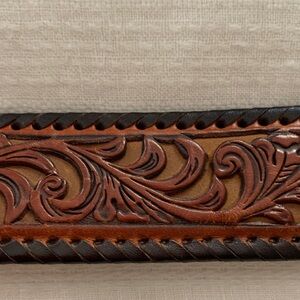 Tony Lama Brown Leather Men's Belt, no buckle. Add your own belt buckle